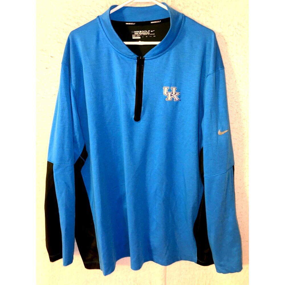 Nike Golf Dri Fit Tour Performance 1/4 Zip Pullover Blue Men Sz 2XL Kentucky UK